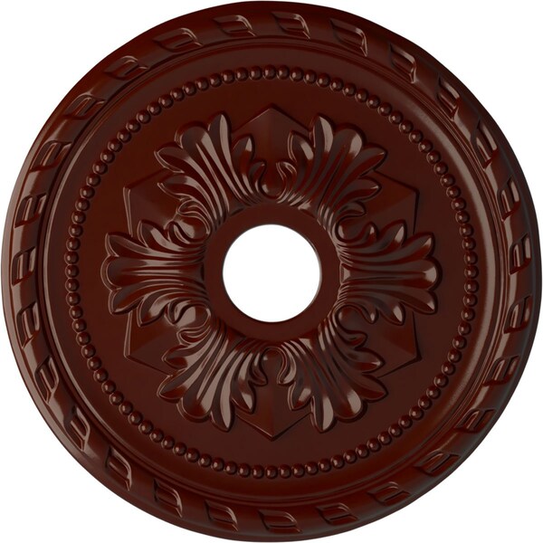 Ekena Millwork Palmetto Ceiling Medallion (Canopies up to 5"), 20 7/8"OD x 3 5/8"ID x 1 5/8"P, Brushed Mahogany CM20PMBMF - main